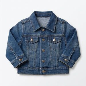 A014 Wonder Nation Blue Denim Kids Jean Jacket Classic Button Front 3-6M